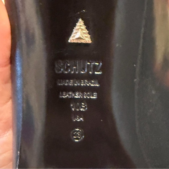 Schutz Lou Lo Leather Kitten Heel Pump Brand New Size 10 Holiday Party Dressy - Picture 7 of 8